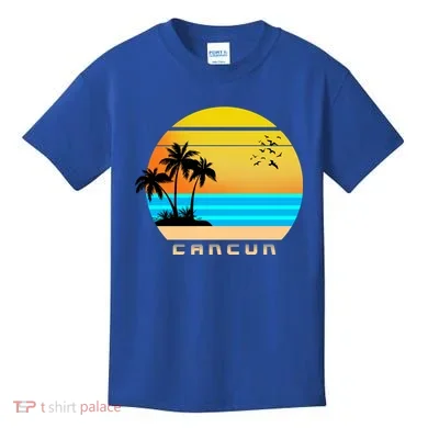 Sunset Beach Cancun Emblem Kids T-Shirt