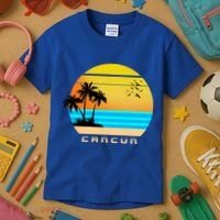 Sunset Beach Cancun Emblem Kids T-Shirt thumb 3
