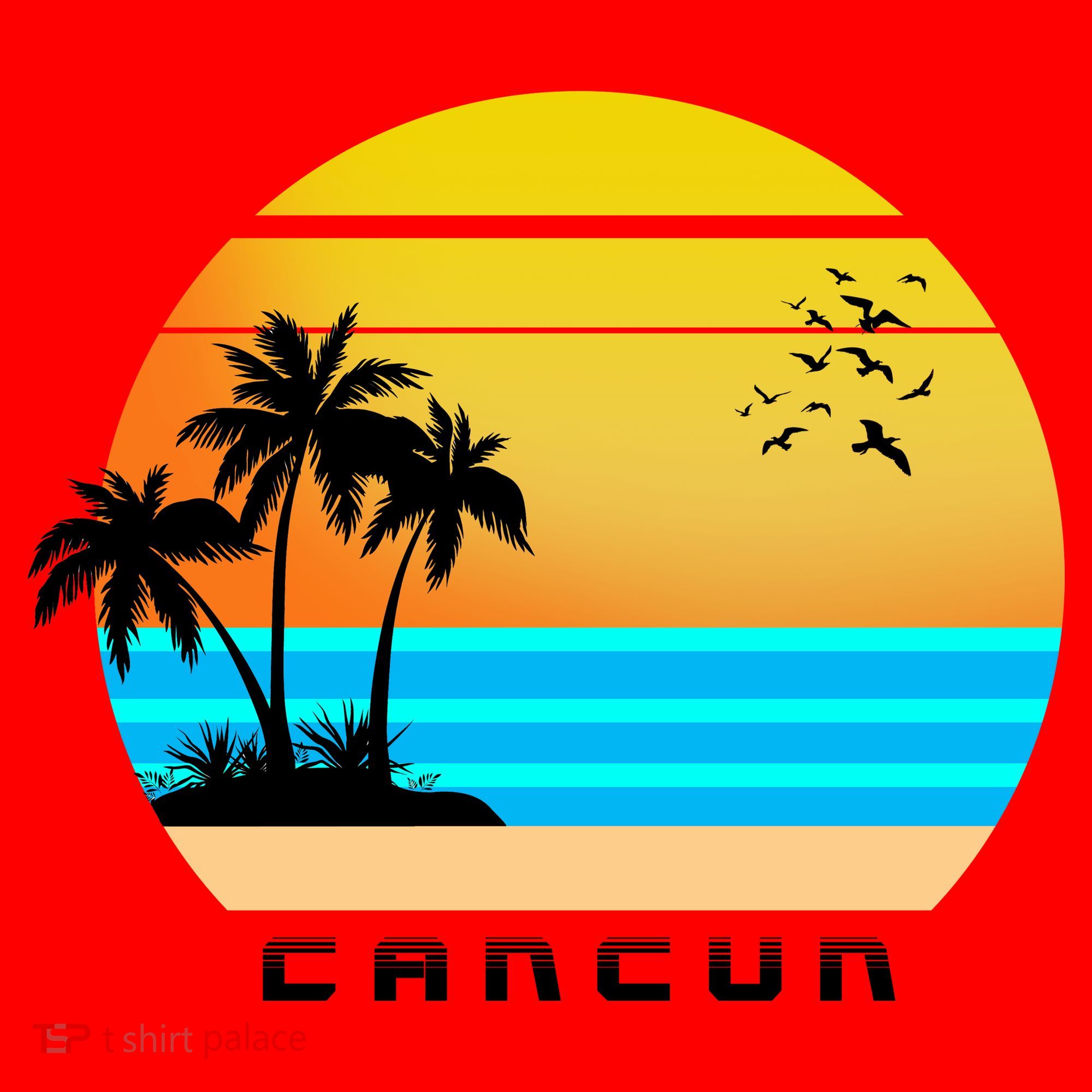 Sunset Beach Cancun Emblem Santa Hat