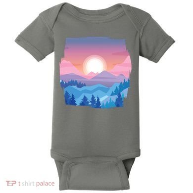Sunset Mountain Baby Bodysuit