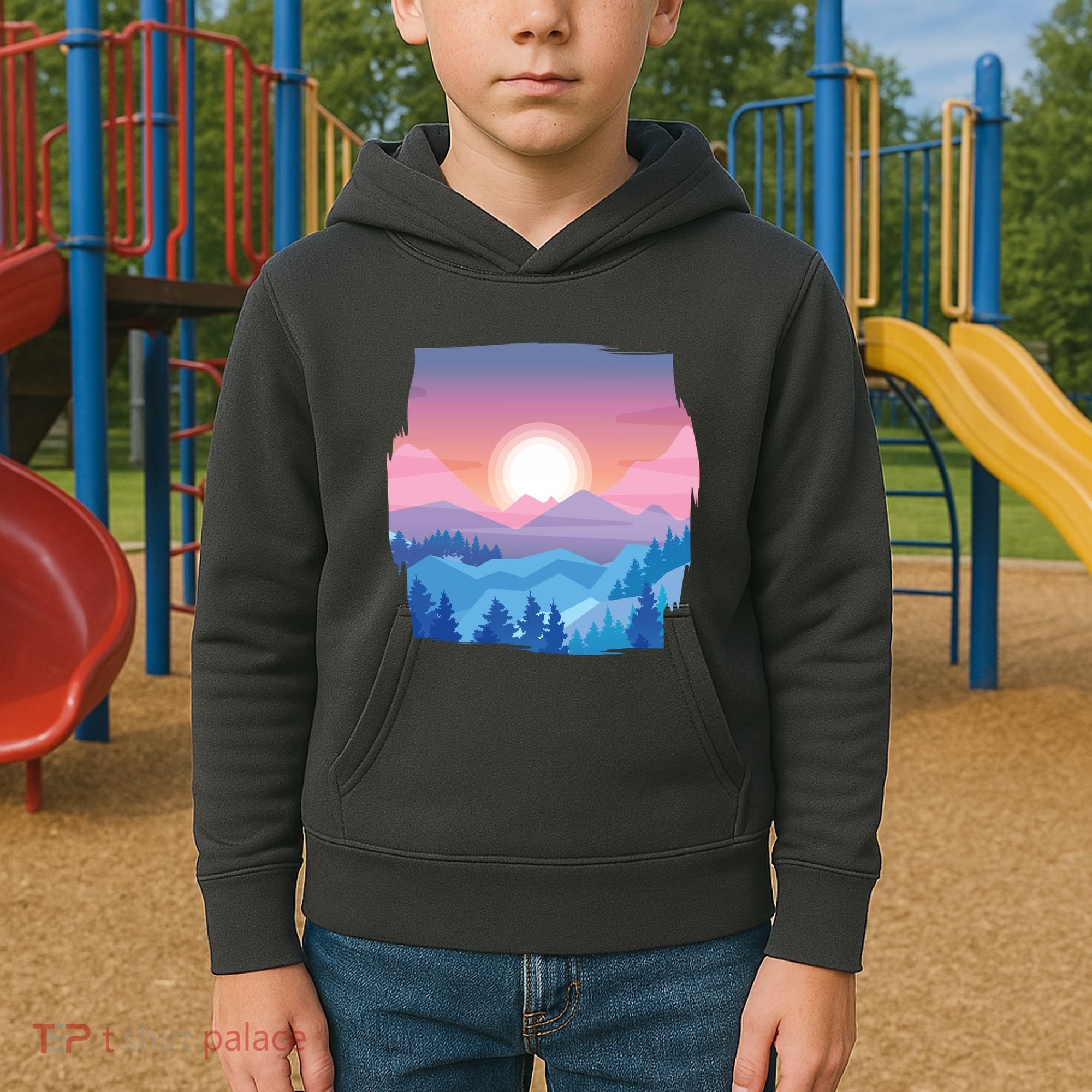 Sunset Mountain Kids Hoodie
