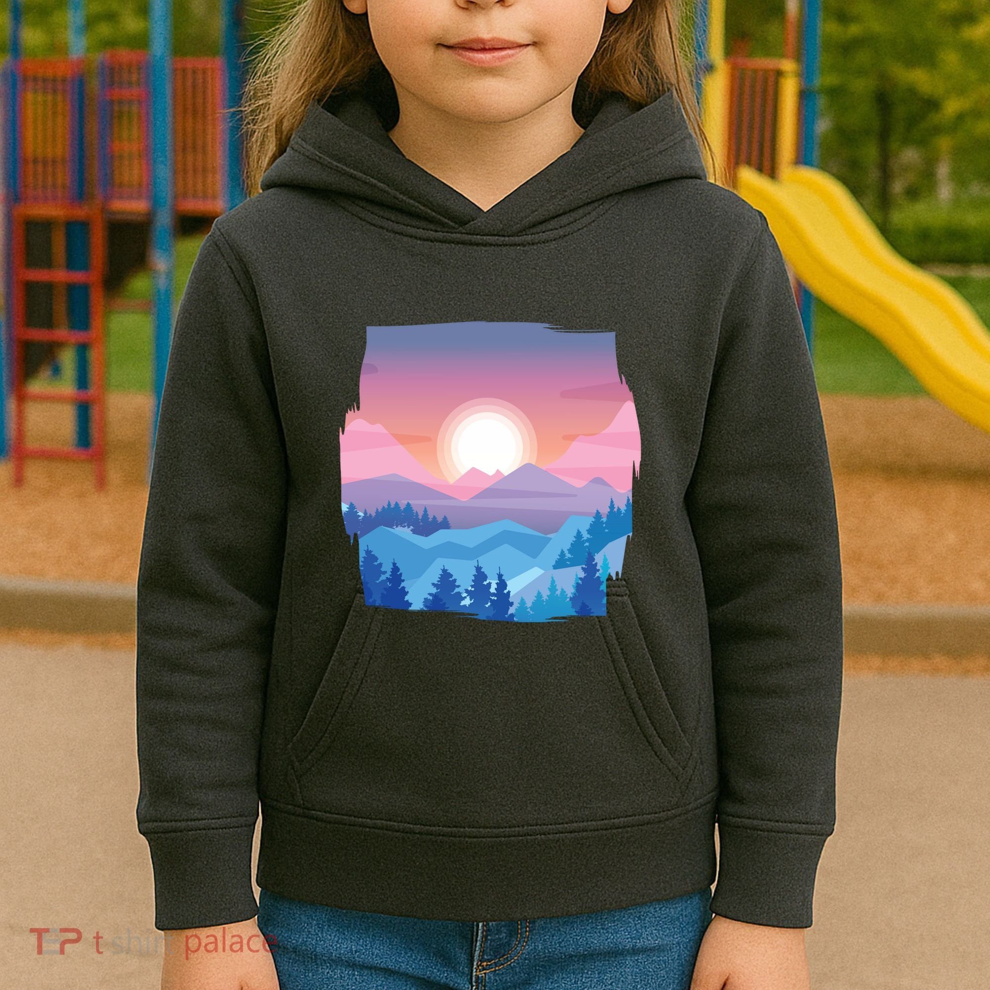 Sunset Mountain Kids Hoodie