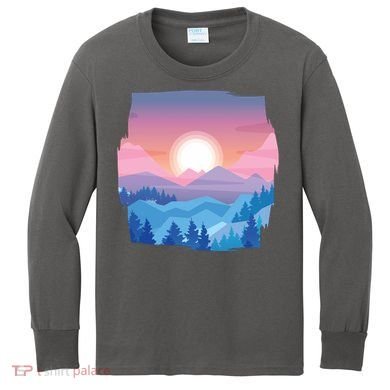 Sunset Mountain Kids Long Sleeve Shirt