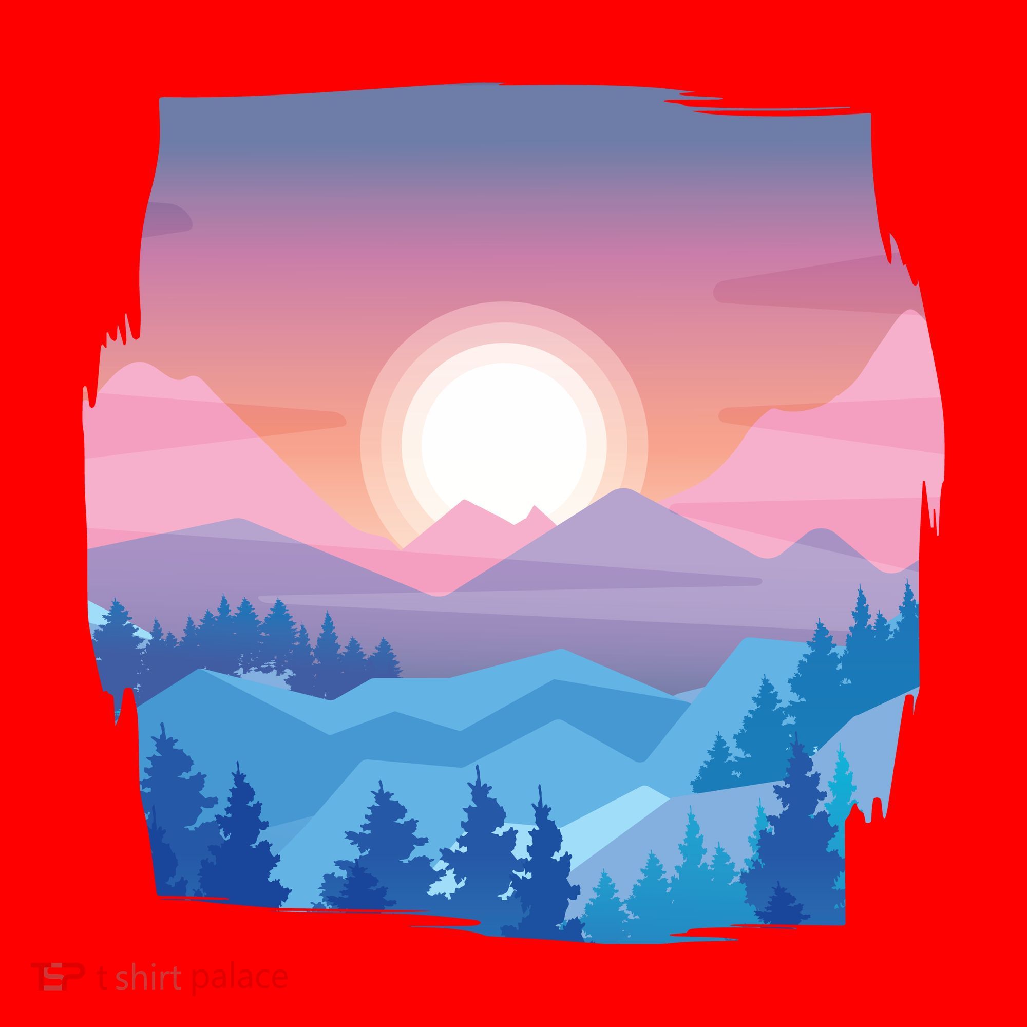 Sunset Mountain Santa Hat