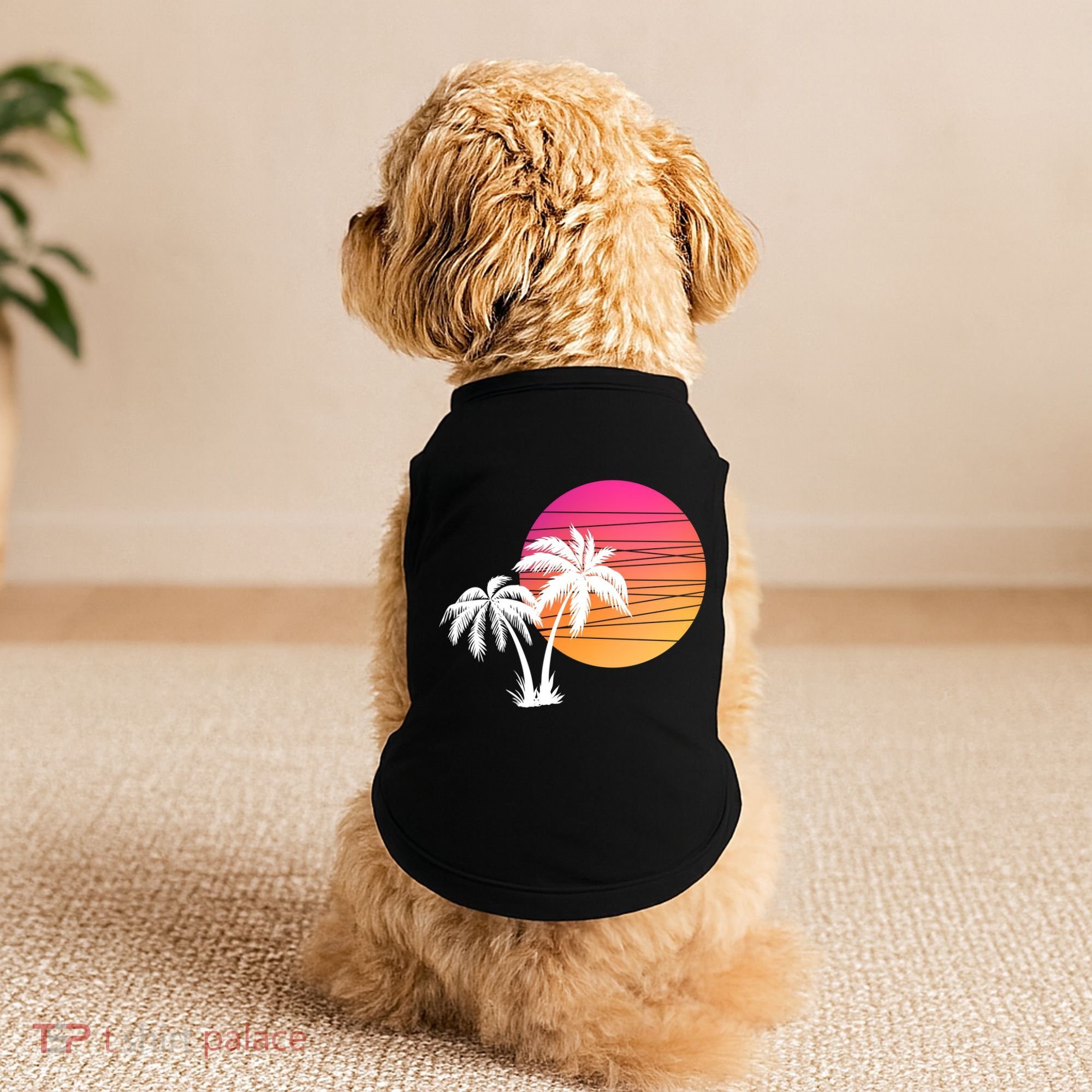 Sunset Palm Trees Doggie Tank