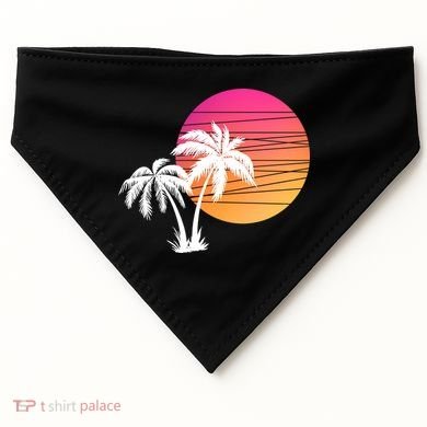Sunset Palm Trees USA-Made Doggie Bandana