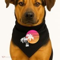 Sunset Palm Trees USA-Made Doggie Bandana thumb 1