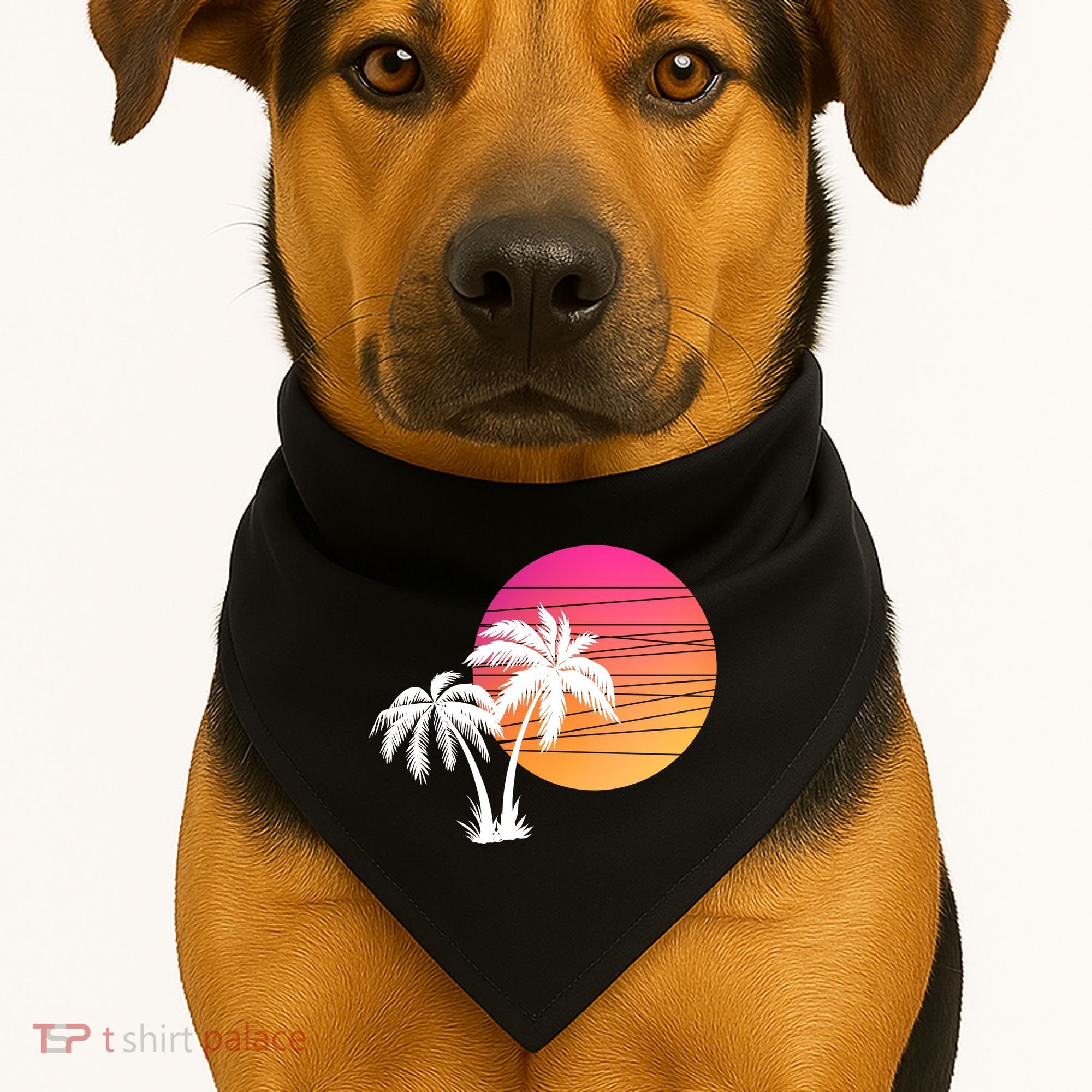 Sunset Palm Trees USA-Made Doggie Bandana