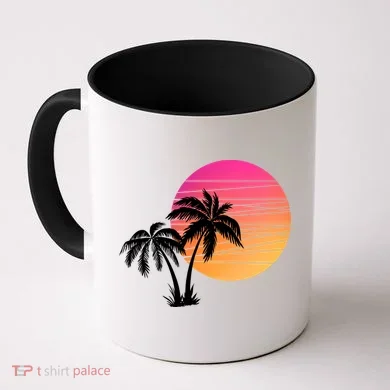 Sunset Palm Trees Coffee Mug