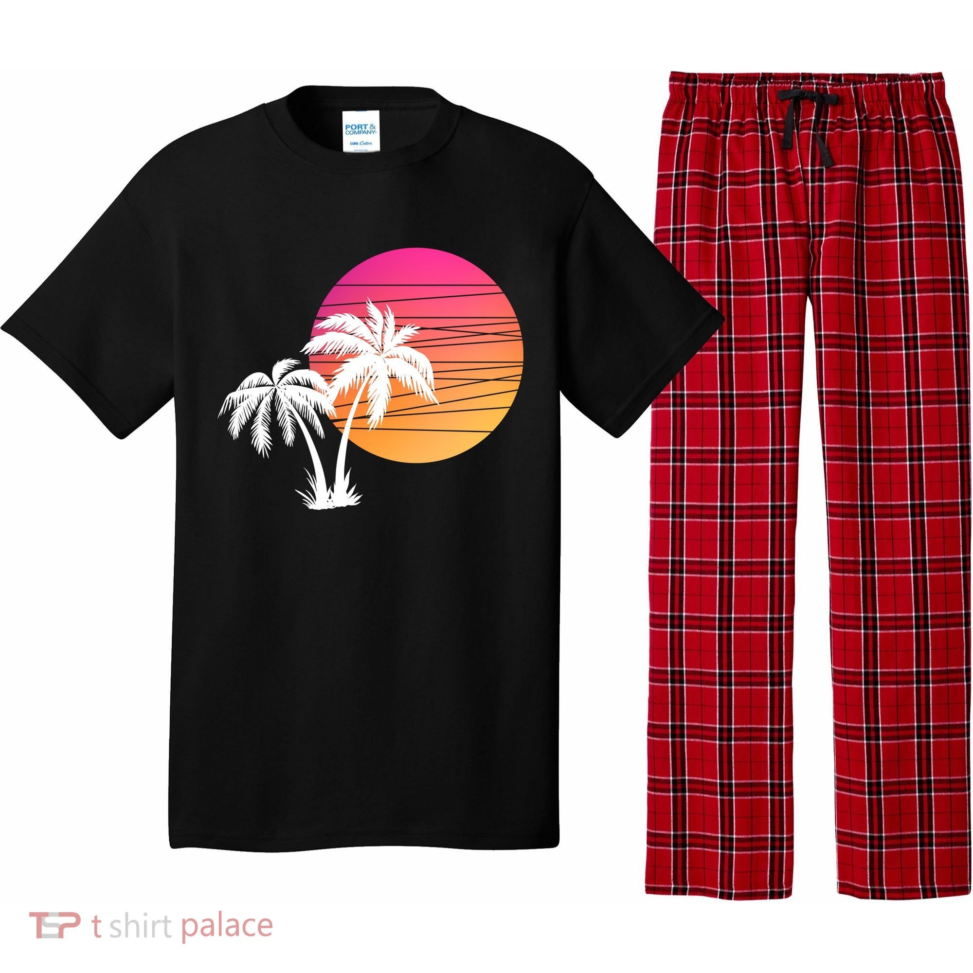 Sunset Palm Trees Pajama Set