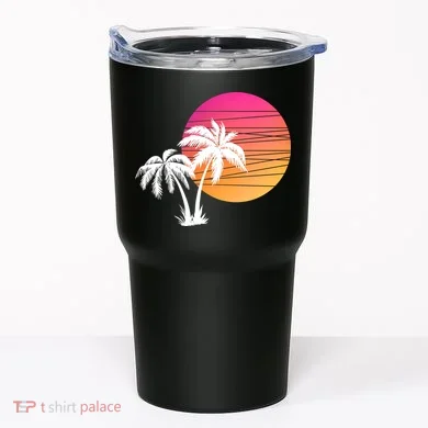 Sunset Palm Trees Tumbler