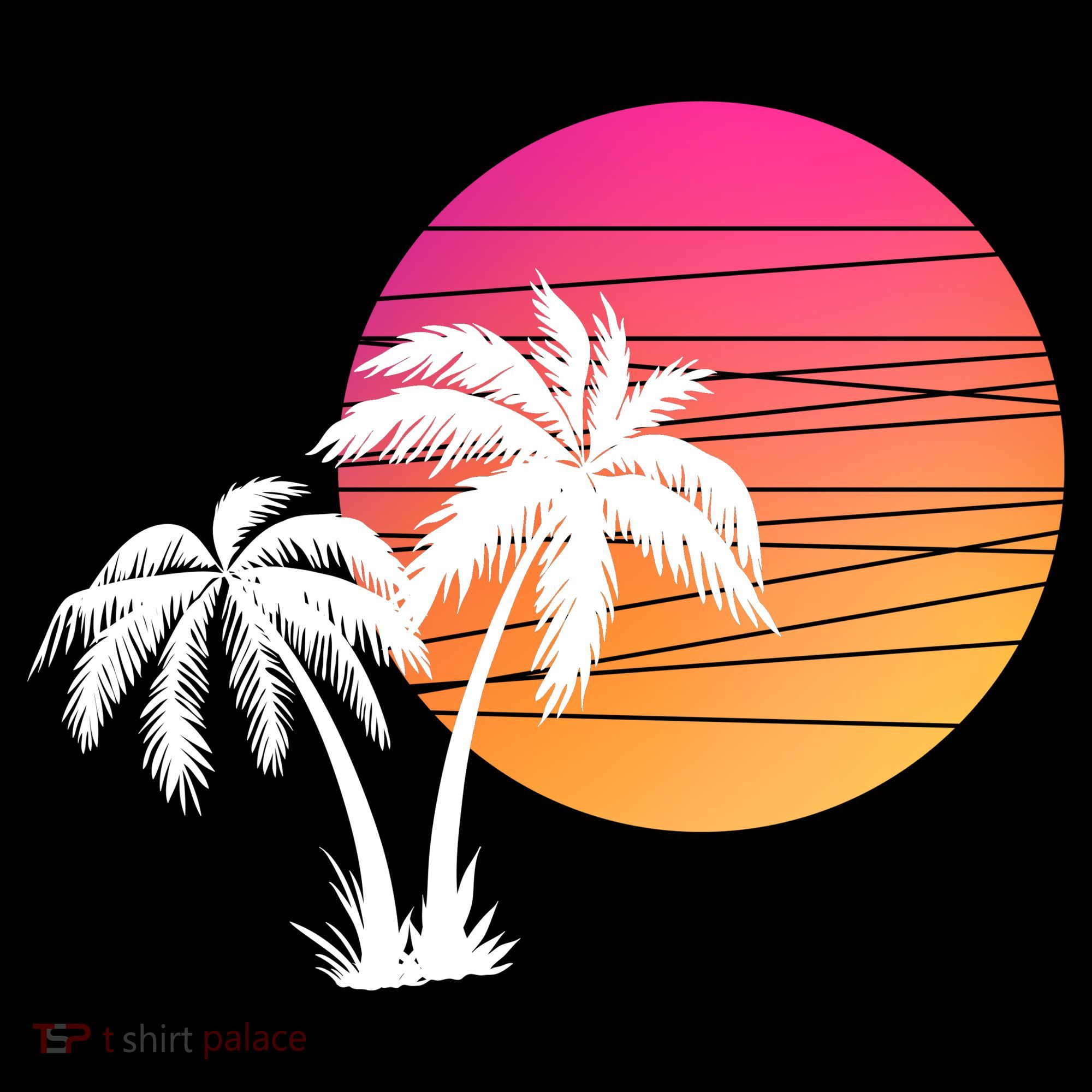 Sunset Palm Trees Ornament