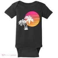 Sunset Palm Trees Baby Bodysuit thumb 0