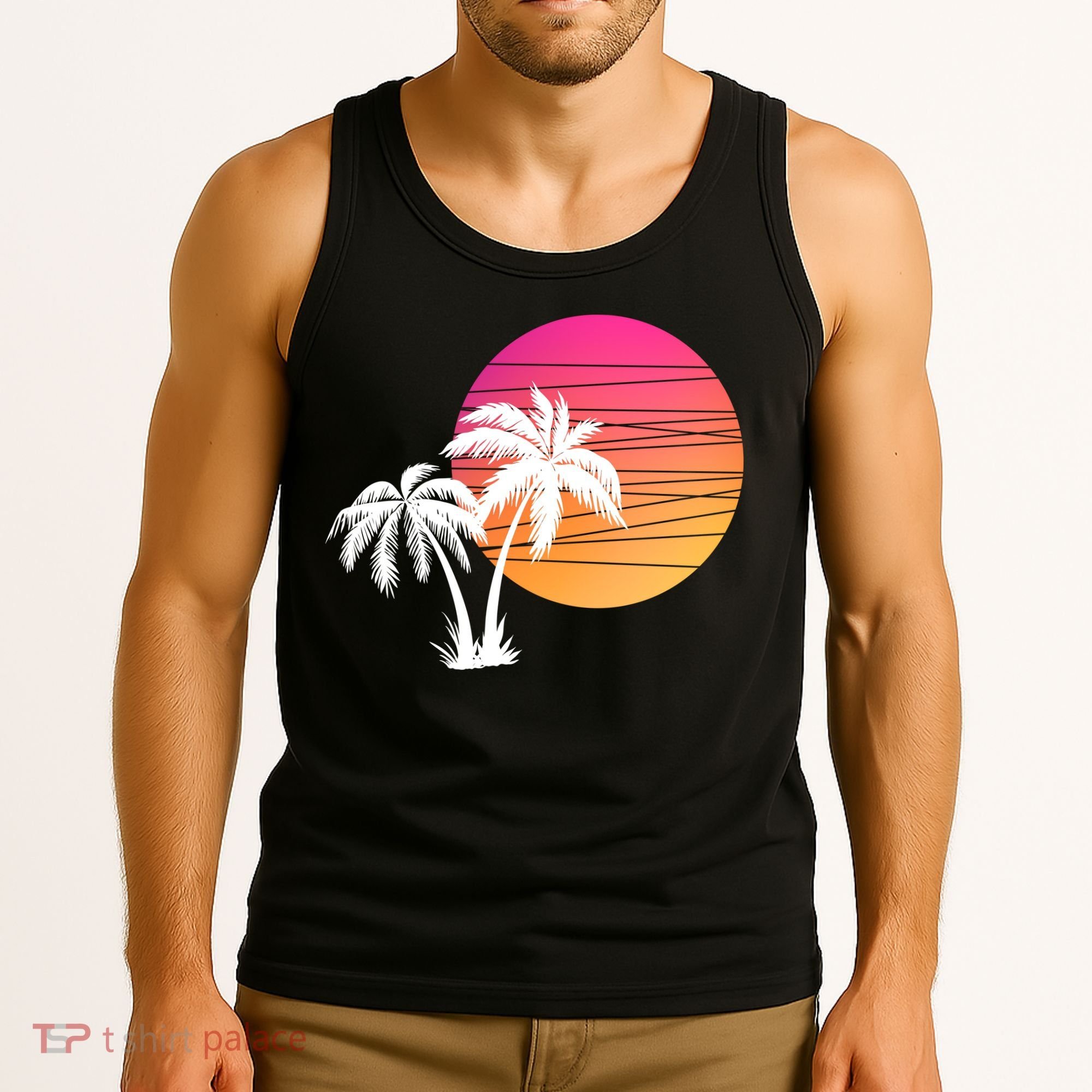 Sunset Palm Trees Tank Top