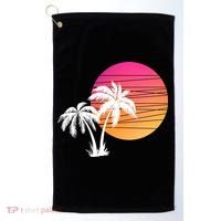 Sunset Palm Trees Golf Towel thumb 0