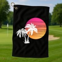 Sunset Palm Trees Golf Towel thumb 1