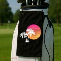 Sunset Palm Trees Golf Towel thumb 2