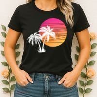 Sunset Palm Trees Women's T-Shirt thumb 2