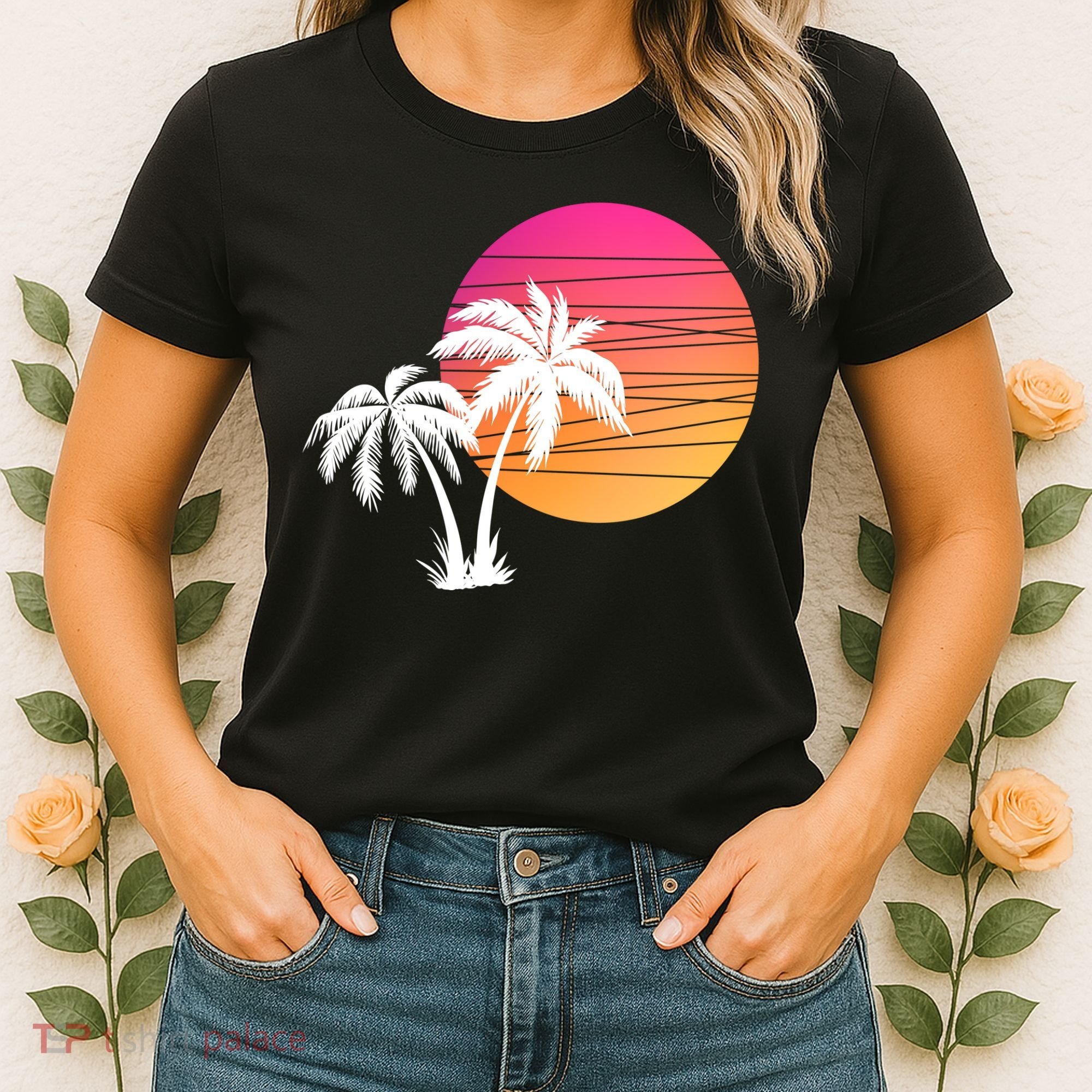 Sunset Palm Trees Women's T-Shirt