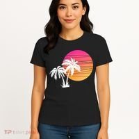 Sunset Palm Trees Women's T-Shirt thumb 4