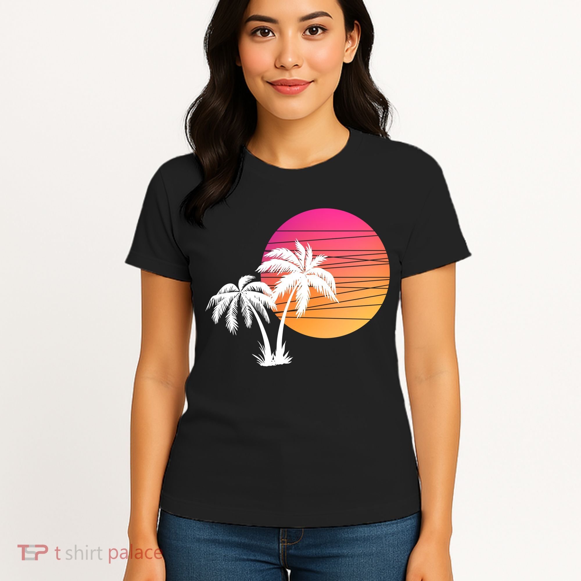 Sunset Palm Trees Women's T-Shirt