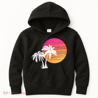 Sunset Palm Trees Kids Hoodie