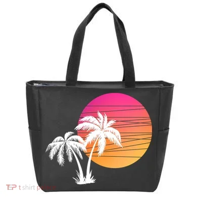Sunset Palm Trees Tote Bag
