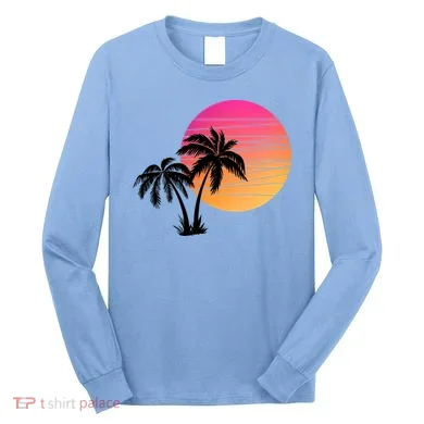 Sunset Palm Trees Long Sleeve Shirt