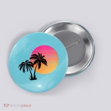 Sunset Palm Trees Button