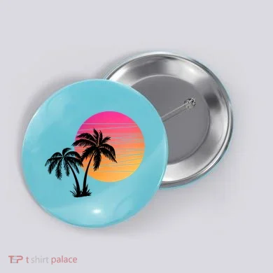 Sunset Palm Trees Button