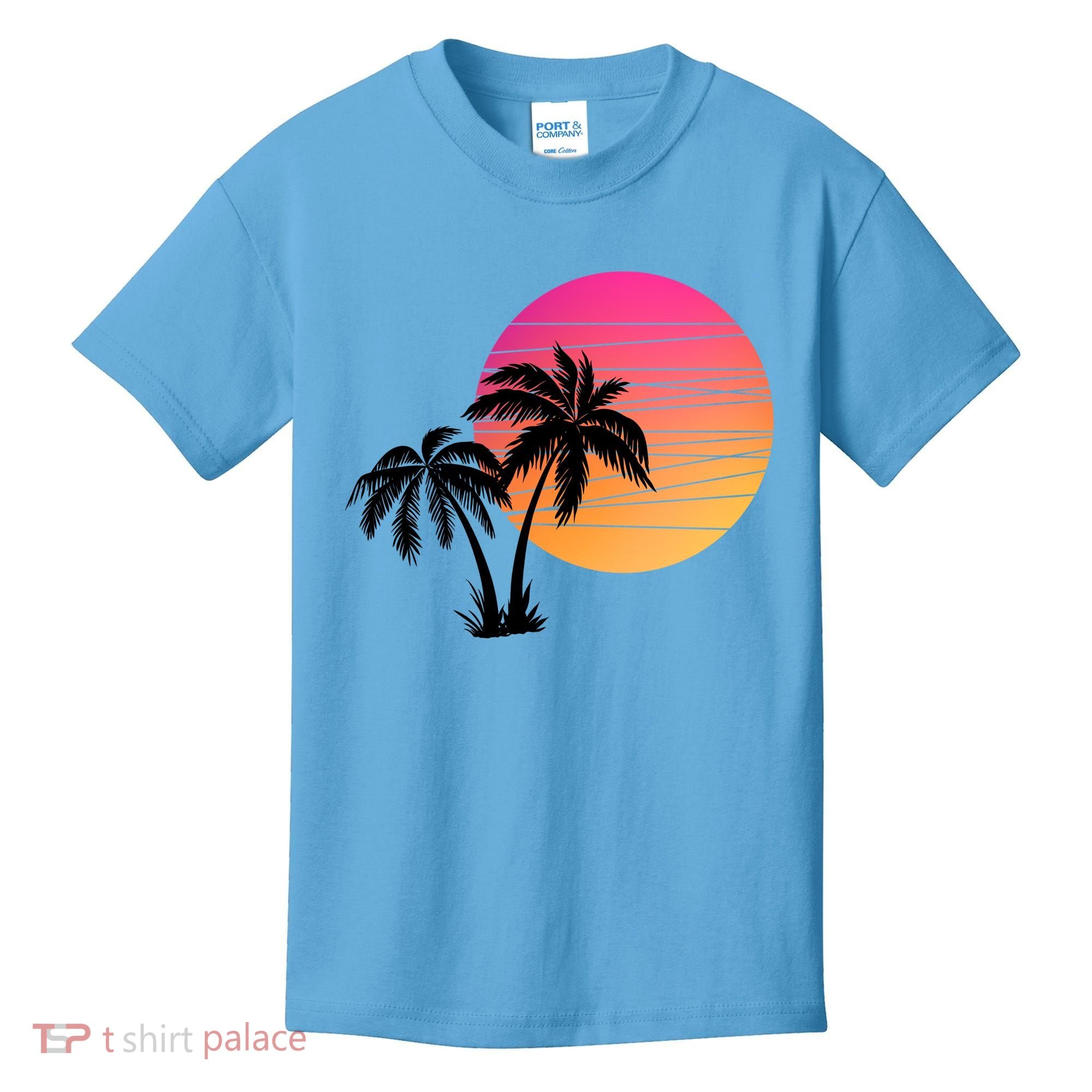 Sunset Palm Trees Kids T-Shirt