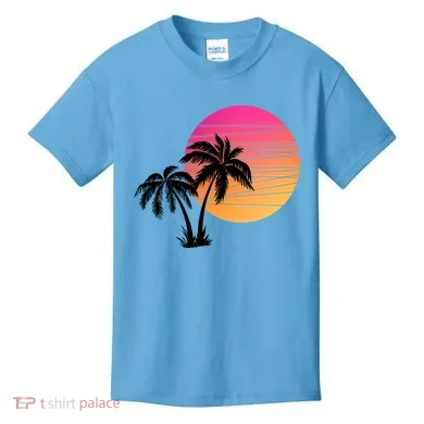 Sunset Palm Trees Kids T-Shirt