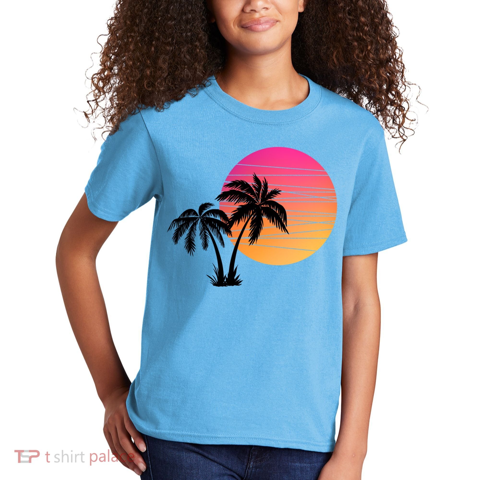 Sunset Palm Trees Kids T-Shirt