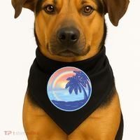 Sunset Rainbow Beach USA-Made Doggie Bandana thumb 1