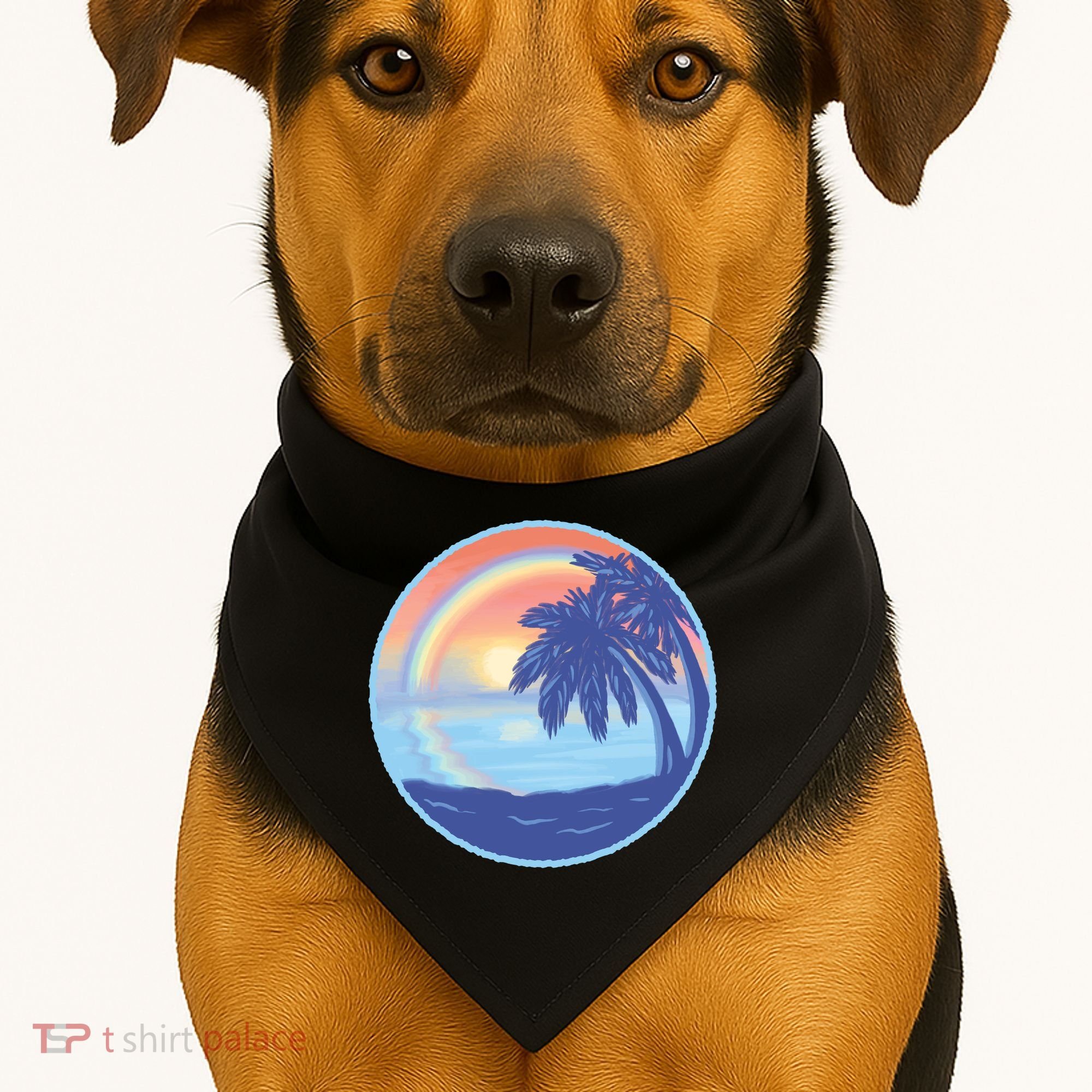 Sunset Rainbow Beach USA-Made Doggie Bandana