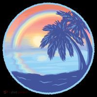 Sunset Rainbow Beach USA-Made Doggie Bandana thumb 2