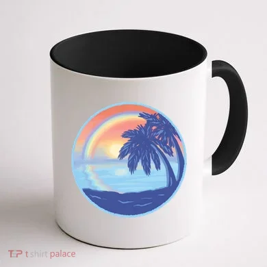 Sunset Rainbow Beach Coffee Mug back