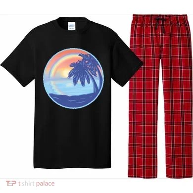 Sunset Rainbow Beach Pajama Set