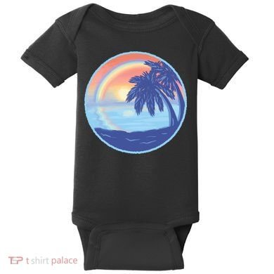 Sunset Rainbow Beach Baby Bodysuit