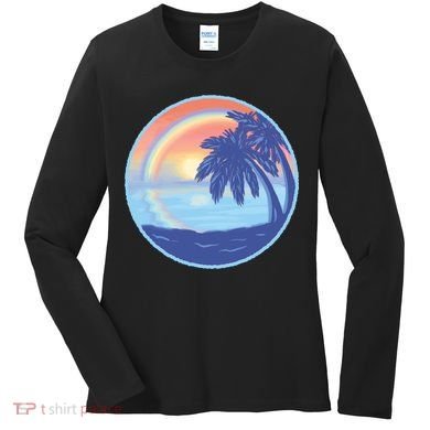 Sunset Rainbow Beach Women's Long Sleeve Shirt