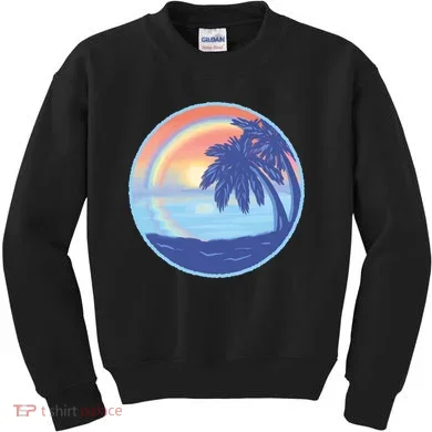 Sunset Rainbow Beach Kids Sweatshirt