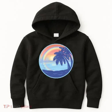 Sunset Rainbow Beach Kids Hoodie