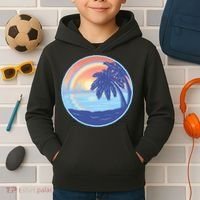 Sunset Rainbow Beach Kids Hoodie thumb 2