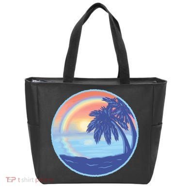Sunset Rainbow Beach Tote Bag
