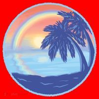 Sunset Rainbow Beach Santa Hat thumb 1