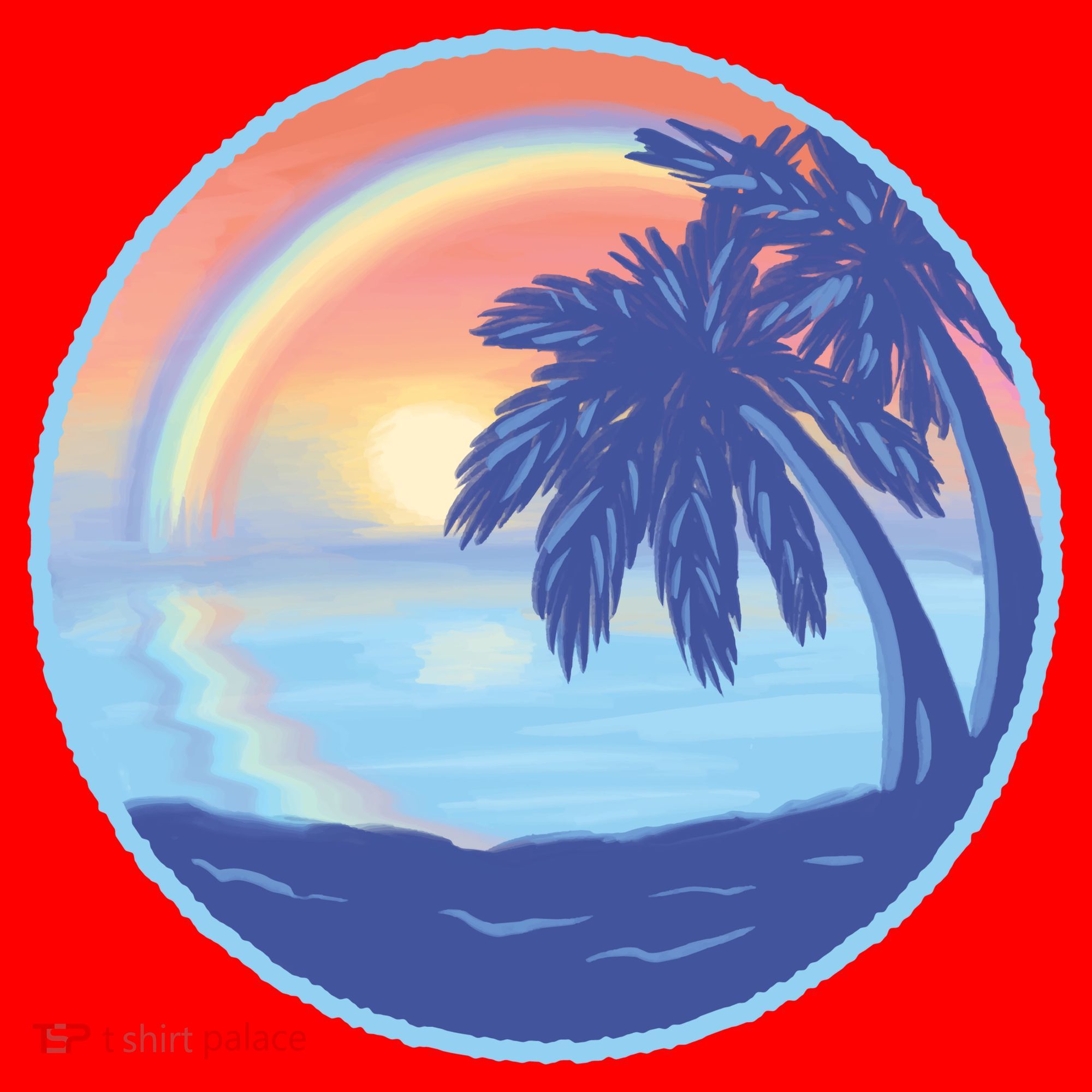 Sunset Rainbow Beach Santa Hat