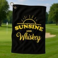 Sunshine And Whiskey Golf Towel thumb 1