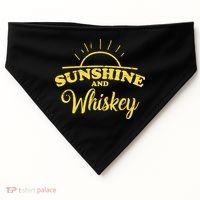 Sunshine And Whiskey Retro Summer USA-Made Doggie Bandana thumb 0