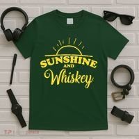 Sunshine And Whiskey Retro Summer T-Shirt thumb 5
