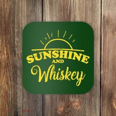 Sunshine And Whiskey Retro Summer Coaster